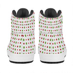 Merry Christmas Dots Pattern Print High Top Leather Sneakers