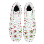 Merry Christmas Dots Pattern Print High Top Leather Sneakers