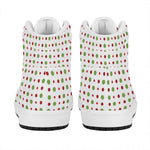 Merry Christmas Dots Pattern Print High Top Leather Sneakers