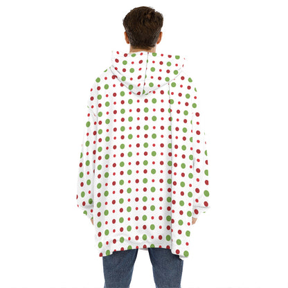 Merry Christmas Dots Pattern Print Hoodie Blanket