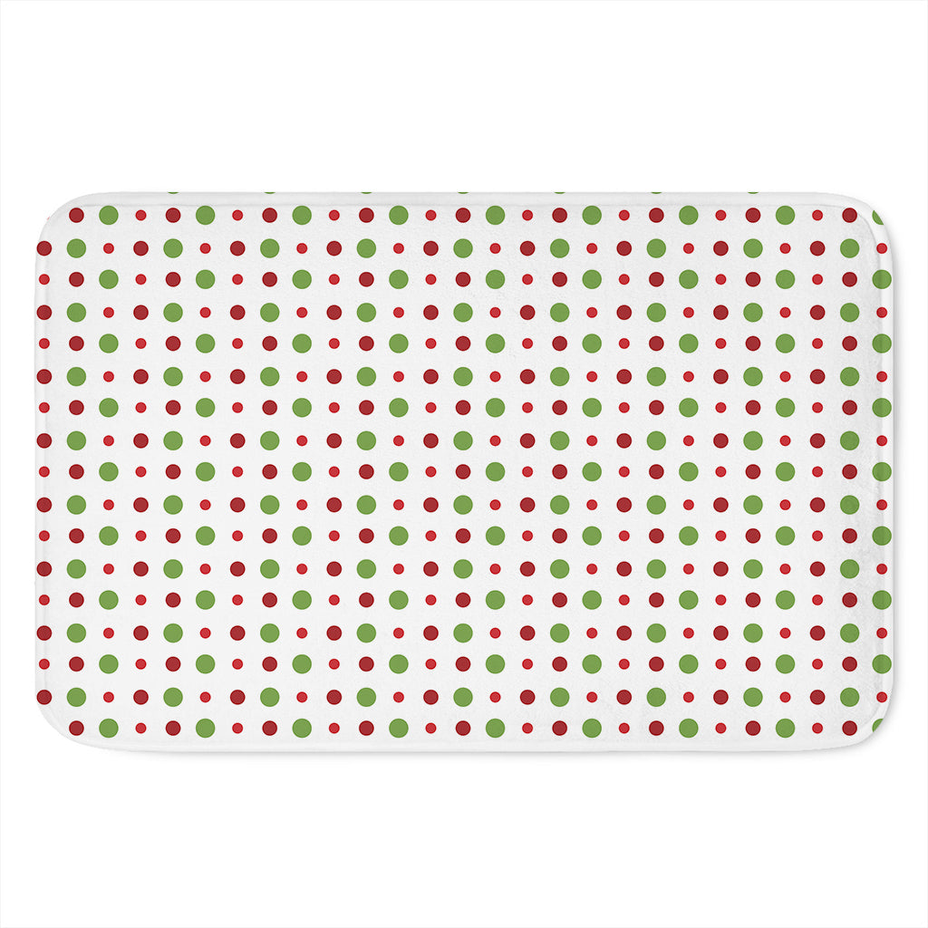 Merry Christmas Dots Pattern Print Indoor Door Mat