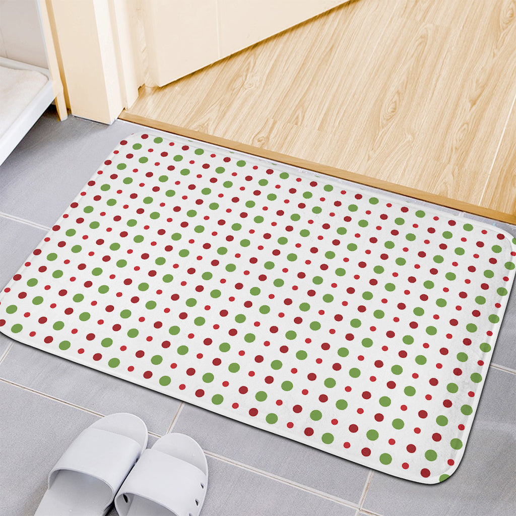 Merry Christmas Dots Pattern Print Indoor Door Mat