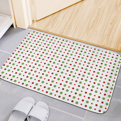 Merry Christmas Dots Pattern Print Indoor Door Mat