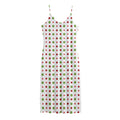 Merry Christmas Dots Pattern Print Jersey Midi Cami Dress