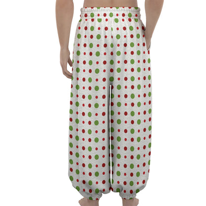 Merry Christmas Dots Pattern Print Lantern Pants