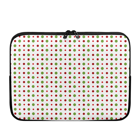 Merry Christmas Dots Pattern Print Laptop Sleeve