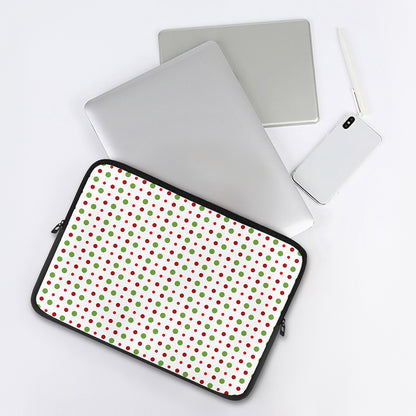 Merry Christmas Dots Pattern Print Laptop Sleeve