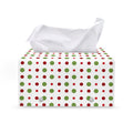 Merry Christmas Dots Pattern Print Leather Tissue Box Cover