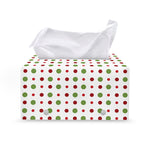 Merry Christmas Dots Pattern Print Leather Tissue Box Cover