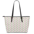 Merry Christmas Dots Pattern Print Leather Tote Bag With Zipper