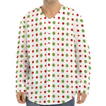 Merry Christmas Dots Pattern Print Long Sleeve Baseball Jersey
