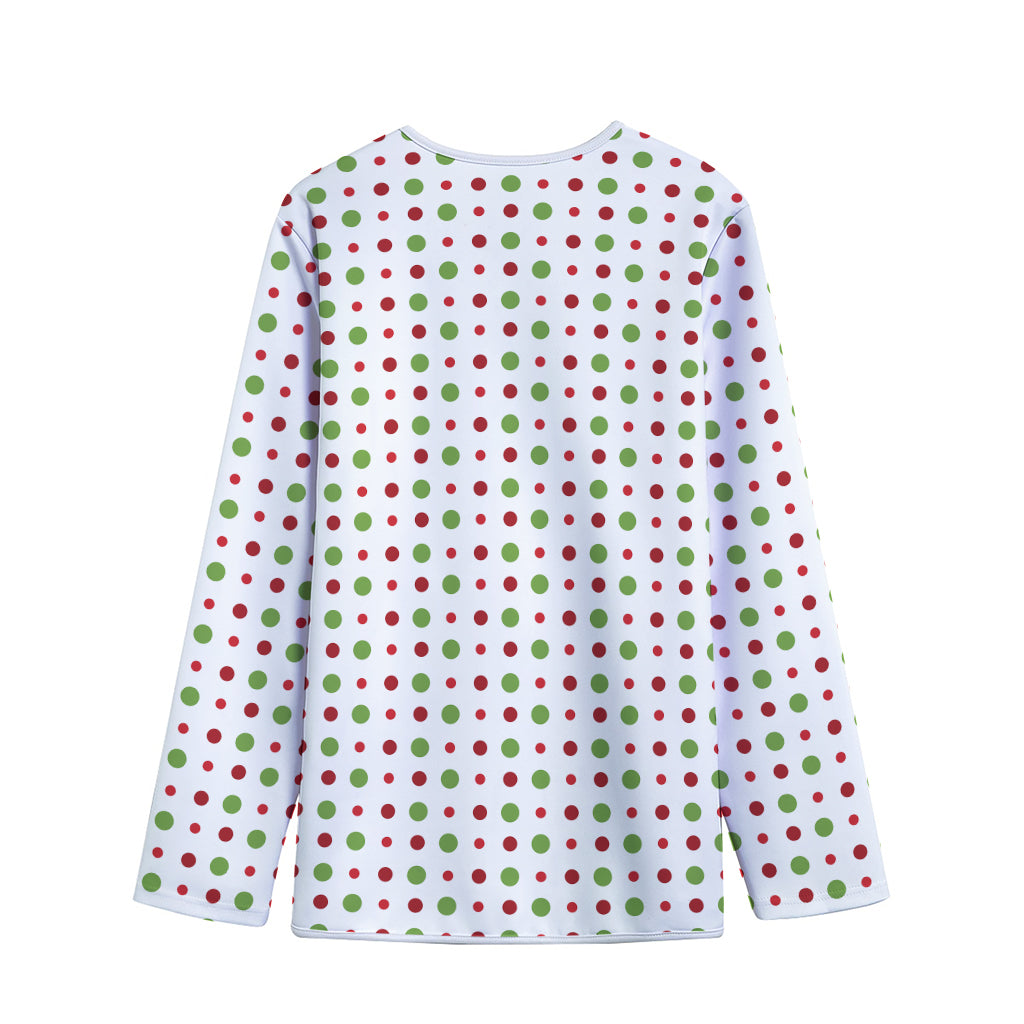 Merry Christmas Dots Pattern Print Long Sleeve Short Coat