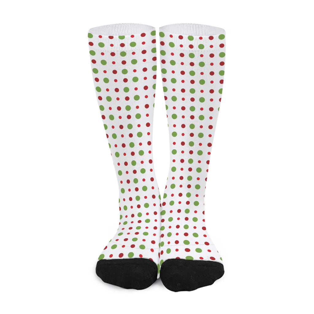 Merry Christmas Dots Pattern Print Long Socks