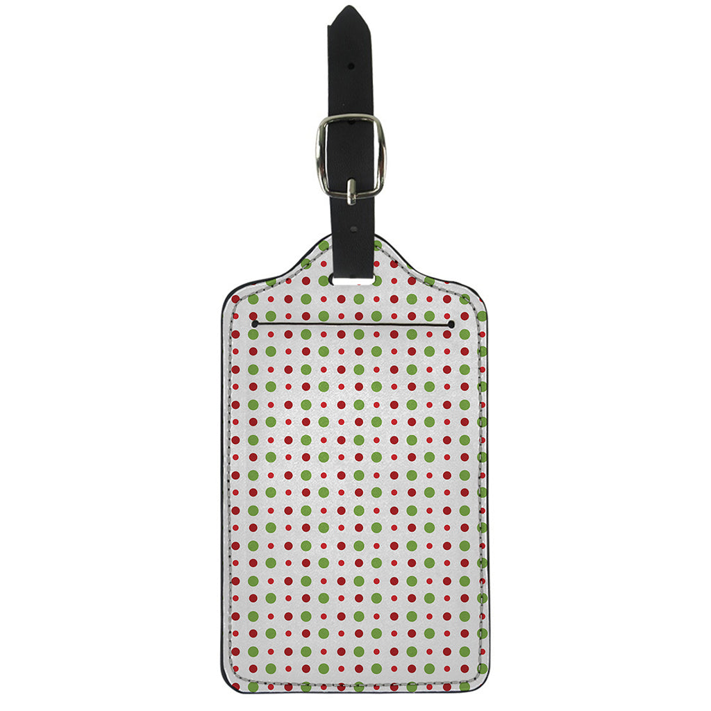 Merry Christmas Dots Pattern Print Luggage Tag