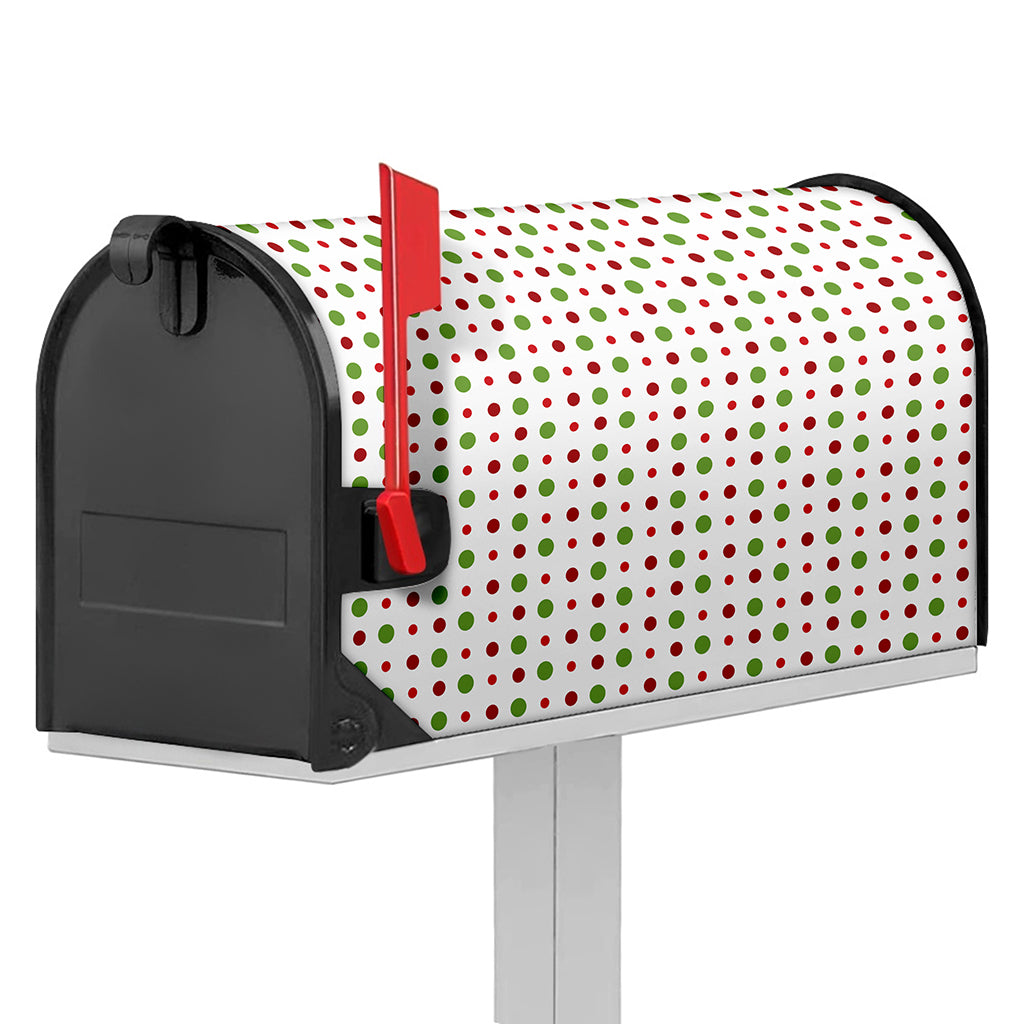 Merry Christmas Dots Pattern Print Mailbox Cover