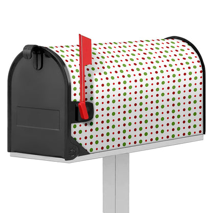 Merry Christmas Dots Pattern Print Mailbox Cover