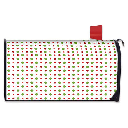 Merry Christmas Dots Pattern Print Mailbox Cover