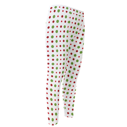 Merry Christmas Dots Pattern Print Men's Compression Pants