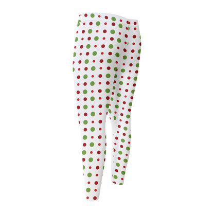 Merry Christmas Dots Pattern Print Men's Compression Pants