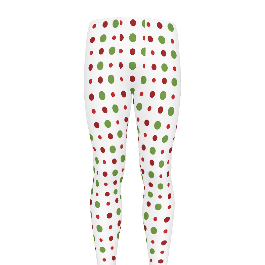 Merry Christmas Dots Pattern Print Men's leggings