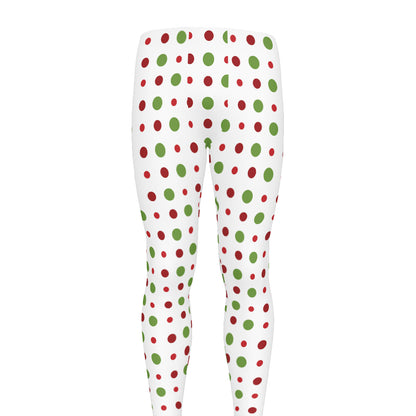 Merry Christmas Dots Pattern Print Men's leggings