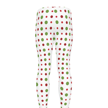 Merry Christmas Dots Pattern Print Men's leggings