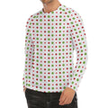 Merry Christmas Dots Pattern Print Men's Long Sleeve Rash Guard
