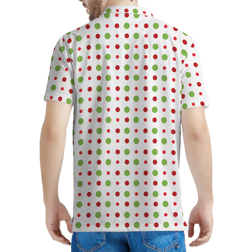 Merry Christmas Dots Pattern Print Men's Polo Shirt