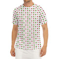 Merry Christmas Dots Pattern Print Men's Short Sleeve Rash Guard