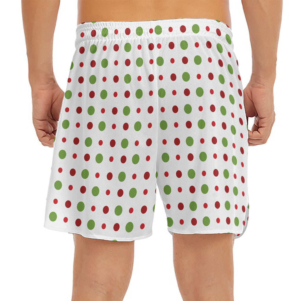Merry Christmas Dots Pattern Print Men's Split Running Shorts