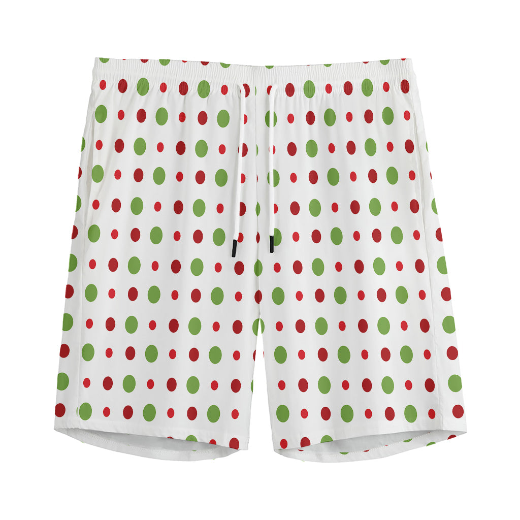 Merry Christmas Dots Pattern Print Men's Sports Shorts