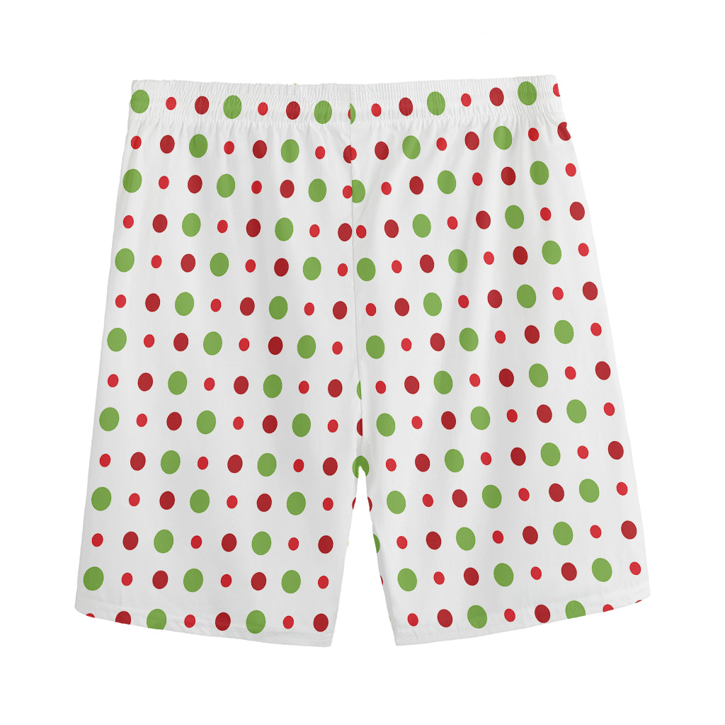 Merry Christmas Dots Pattern Print Men's Sports Shorts