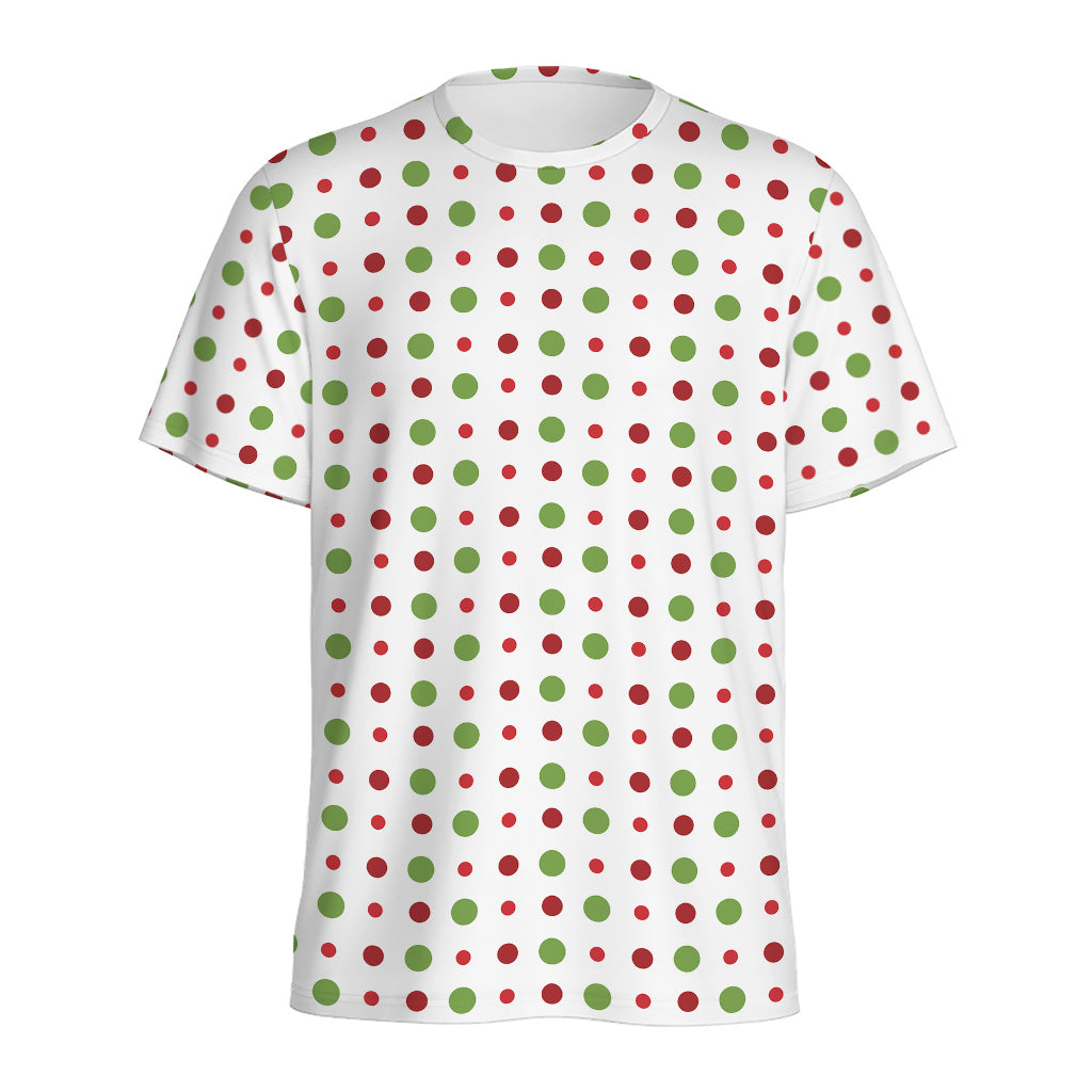 Merry Christmas Dots Pattern Print Men's Sports T-Shirt