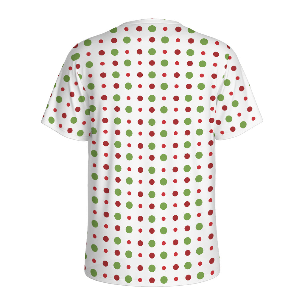 Merry Christmas Dots Pattern Print Men's Sports T-Shirt