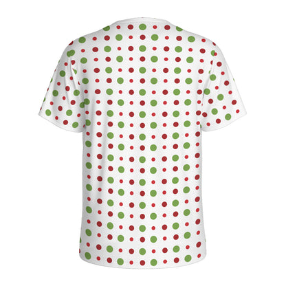 Merry Christmas Dots Pattern Print Men's Sports T-Shirt