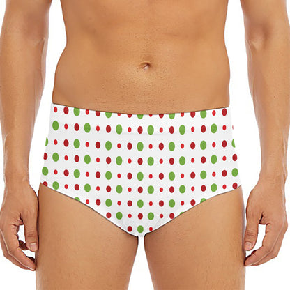 Merry Christmas Dots Pattern Print Men's Triangle Swim Briefs