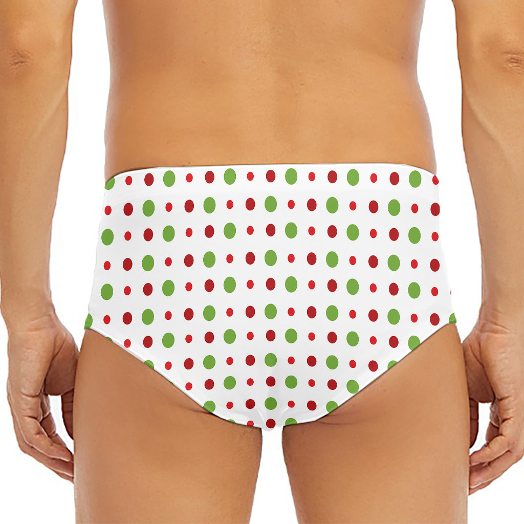 Merry Christmas Dots Pattern Print Men's Triangle Swim Briefs