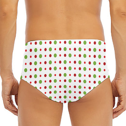 Merry Christmas Dots Pattern Print Men's Triangle Swim Briefs