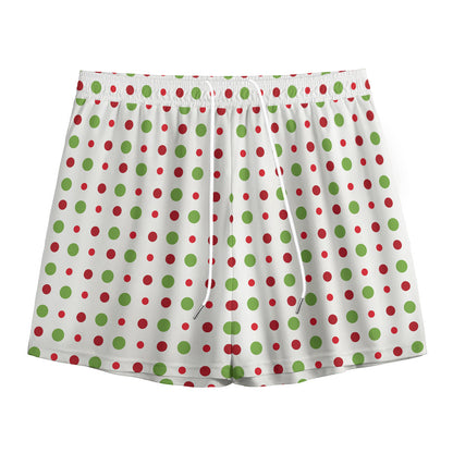 Merry Christmas Dots Pattern Print Mesh Shorts