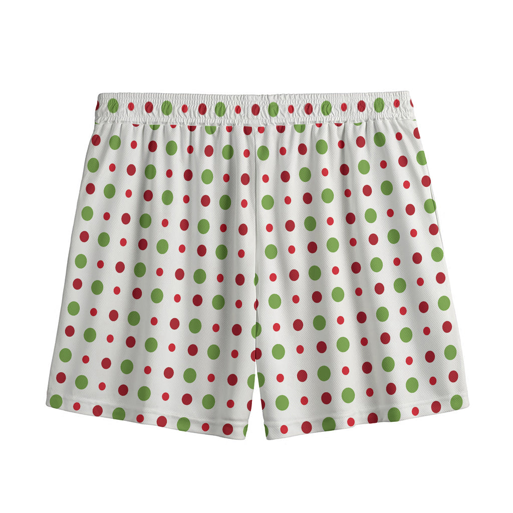 Merry Christmas Dots Pattern Print Mesh Shorts