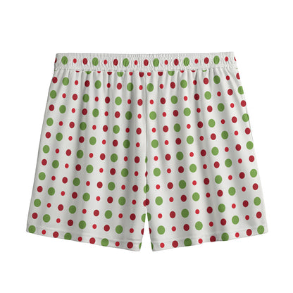 Merry Christmas Dots Pattern Print Mesh Shorts