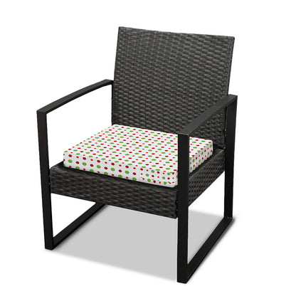 Merry Christmas Dots Pattern Print Outdoor Seat Cushion Cover