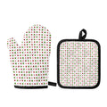 Merry Christmas Dots Pattern Print Oven Mitt And Pot Holder Set
