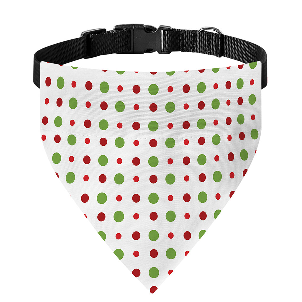 Merry Christmas Dots Pattern Print Over The Collar Dog Bandana