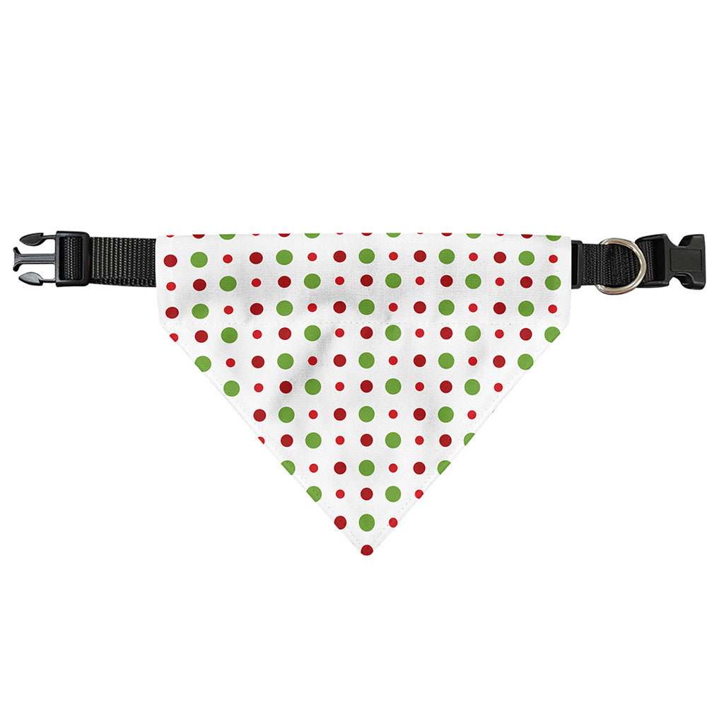Merry Christmas Dots Pattern Print Over The Collar Dog Bandana