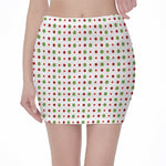 Merry Christmas Dots Pattern Print Pencil Mini Skirt