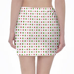 Merry Christmas Dots Pattern Print Pencil Mini Skirt