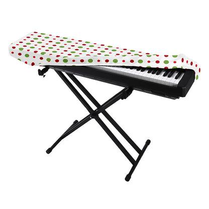 Merry Christmas Dots Pattern Print Piano Keyboard Cover