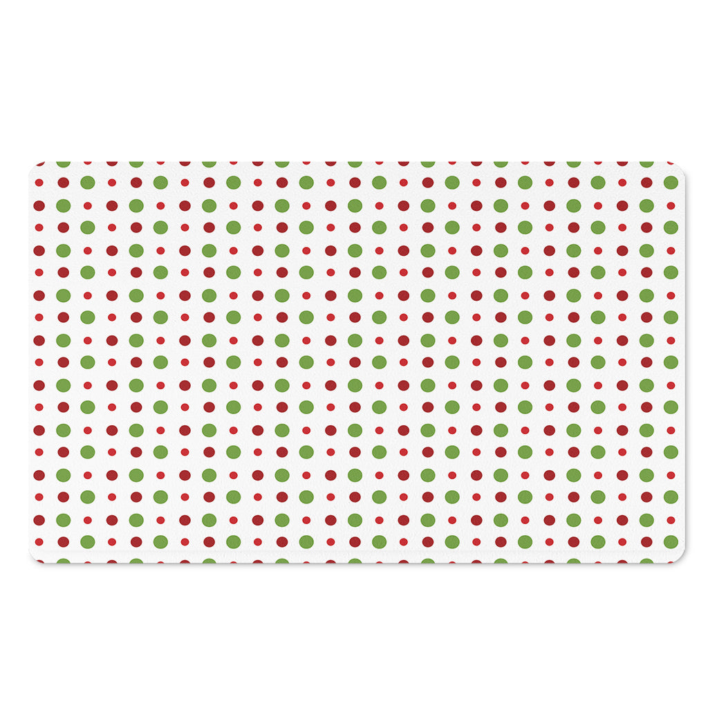 Merry Christmas Dots Pattern Print Polyester Doormat