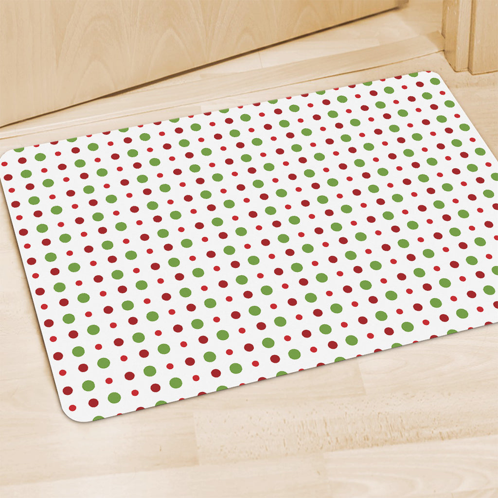 Merry Christmas Dots Pattern Print Polyester Doormat